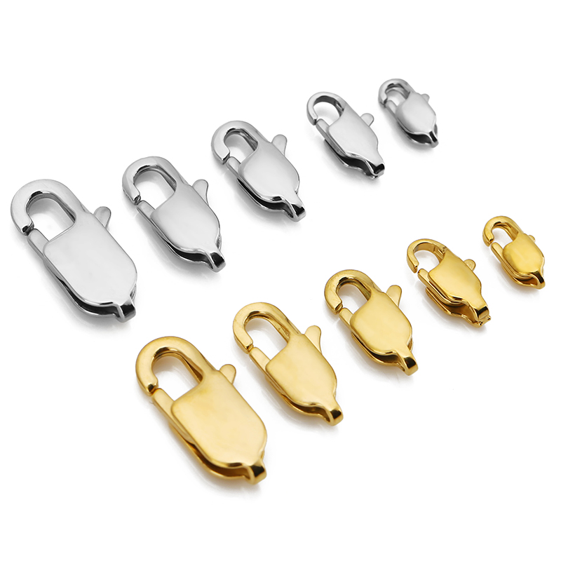Lobster Clasp Silver - 10 шт., высококачественные золотые прямоугольные застежки-омары